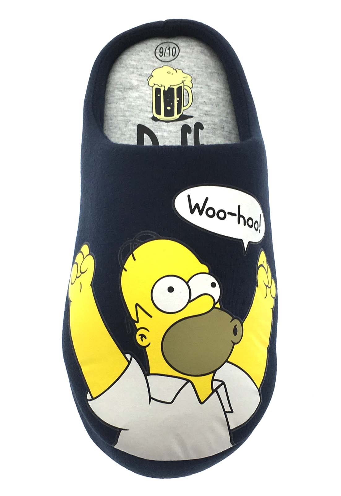 Mens Simpsons Slippers Novelty Plush Duff Homer Mules Xmas Gift Boys